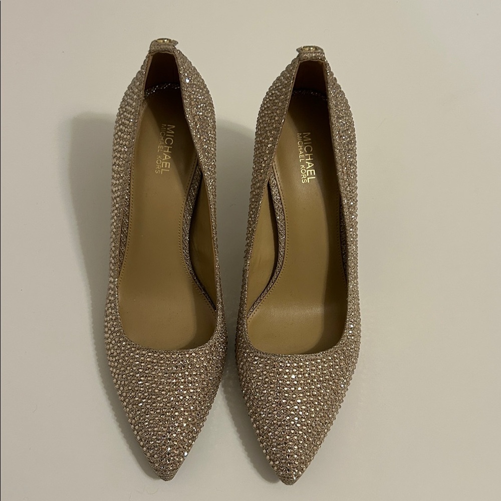 Michael Kors Glitter Pump Pale Gold 8.5M - Picture 1 of 8
